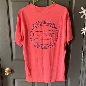 Vineyard Vines Coral Pink Pocket Tee